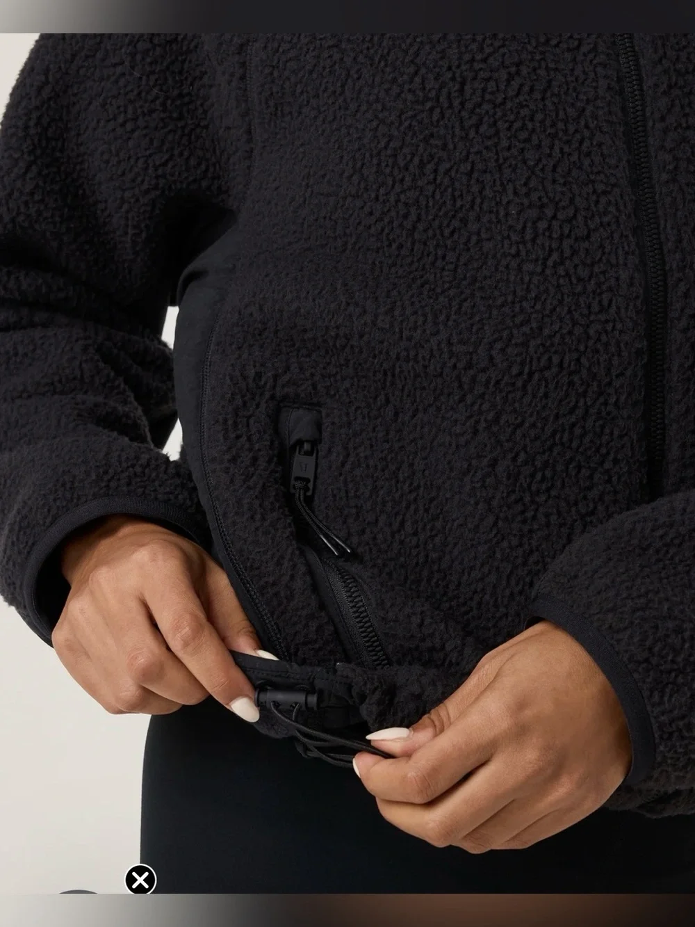 Vuori Alpine Teddy fleece jacket black small zip up